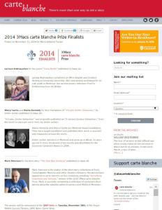 2014 3Macs carte blanche Prize finalists.